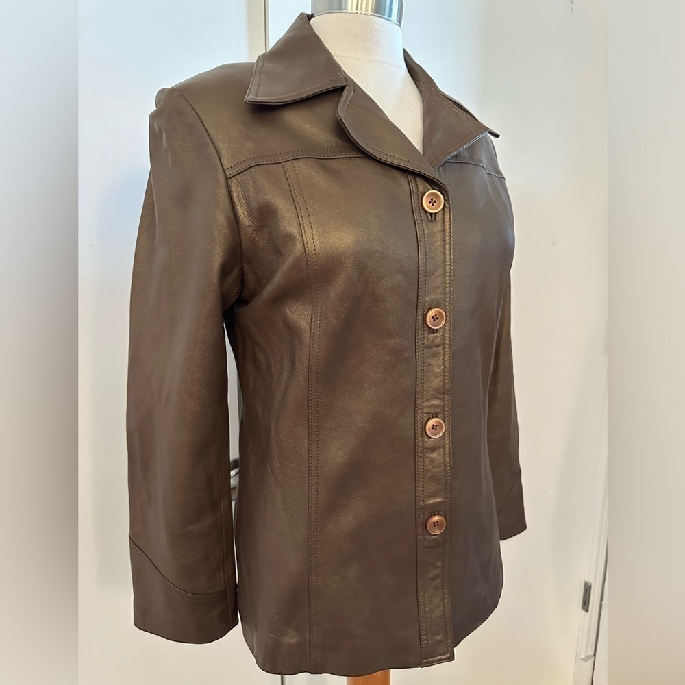 Vintage Vakko Leather Blazer